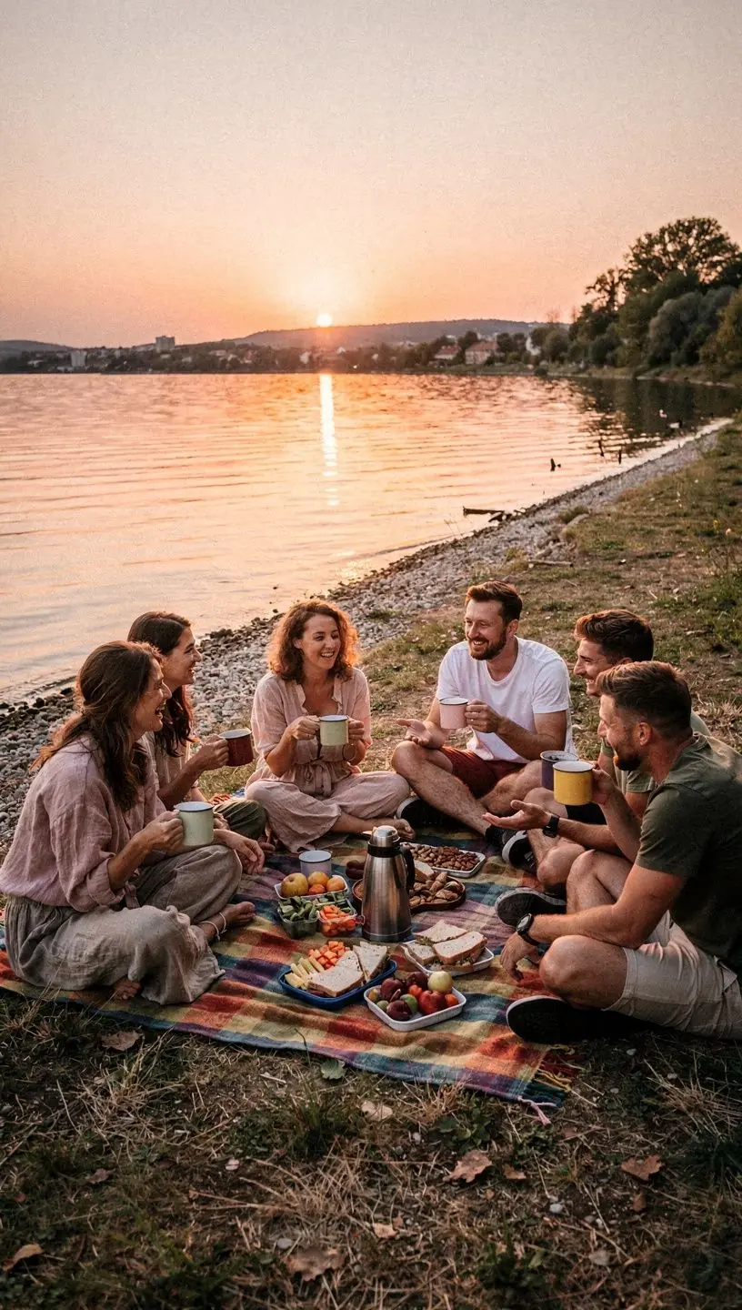 Gyengéd gyógynövényes tea egy faasztalon, nyugodt esti légkörben, ízületbarát pihenéshez.